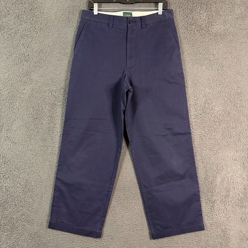 J Crew Pants Mens 30x29 Blue Giant Fit Wide Leg Chinos Preppy Casual